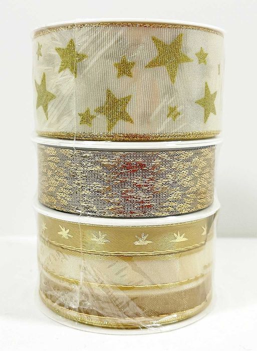 Wstążka zawijana kolor złoty komplet 3 x 3m marki Gold Engel