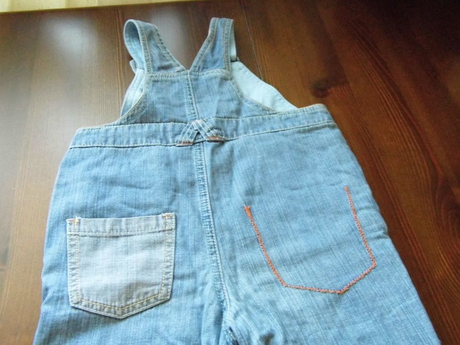 Spodnie jeansowe na szelki, ogrodniczki 9-12m-cy (80 cm)