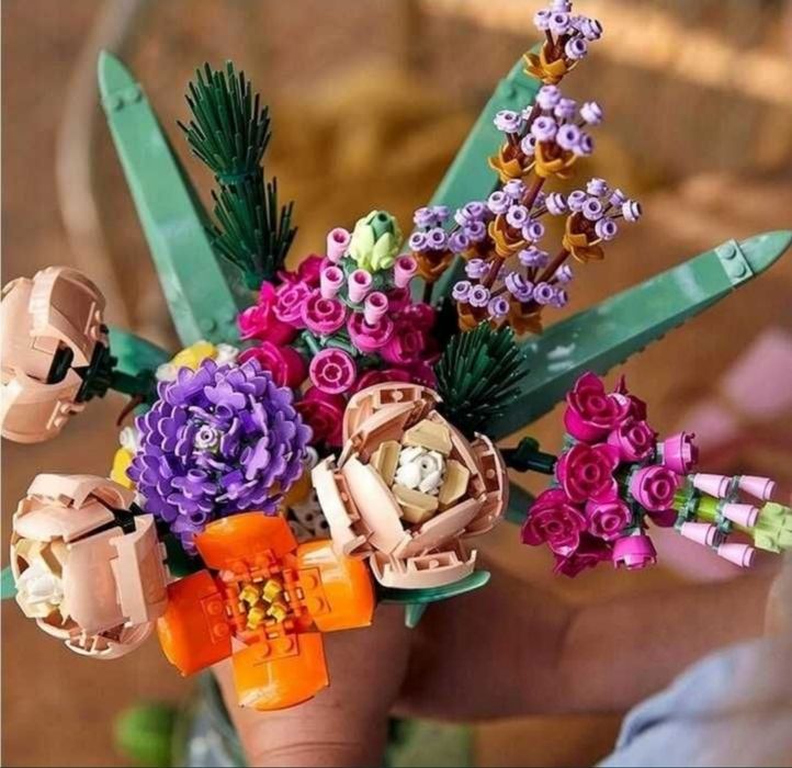 KLOCKI BUKIET KWIATÓW POLNYCH Duży Zestaw 856 ele Kwiaty do Wazonu