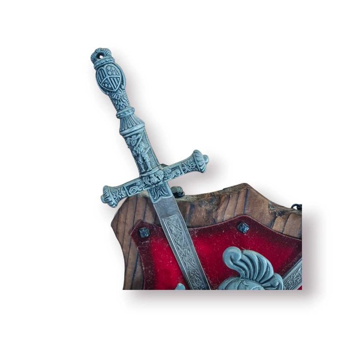 Escudo Heráldico Duas Espadas Cruzadas – Parede Medieval (38 cm)