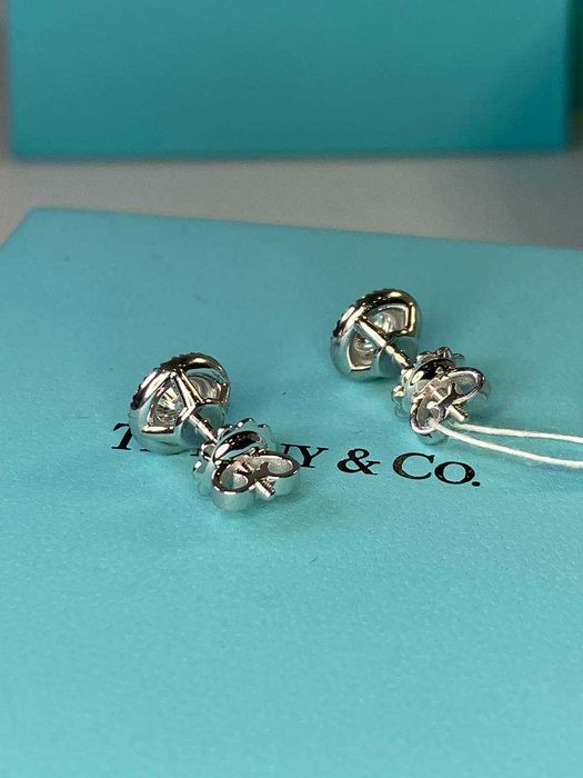 Золоті сережки з діамантами (GIA)