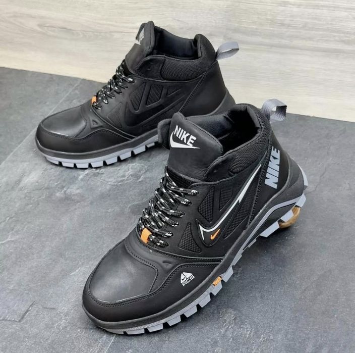 Nike шкіряні чоловічі зимові кросівки на хутрі кроссовки зимние мех