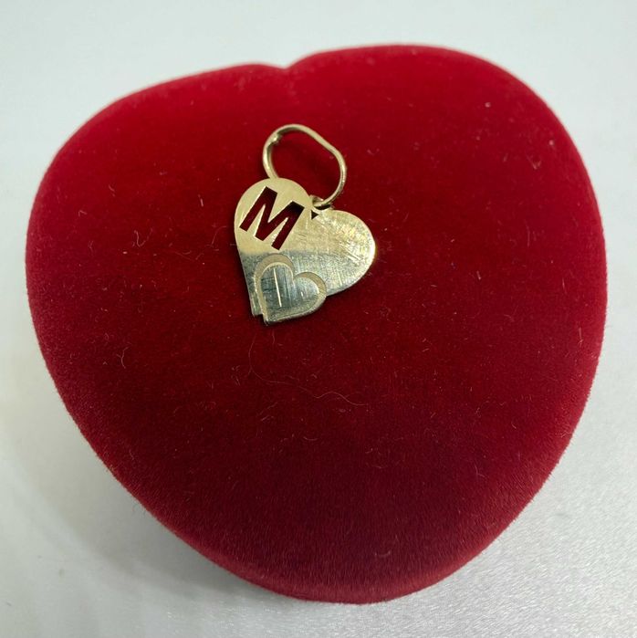 Złota przywieszka 585 serduszko z literką M 1,06g / Nowy Lombard Raków