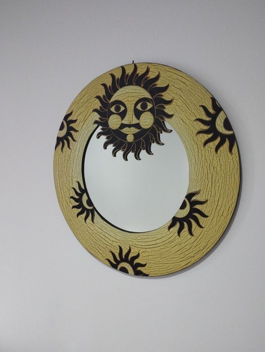 Espelho redondo sol e lua