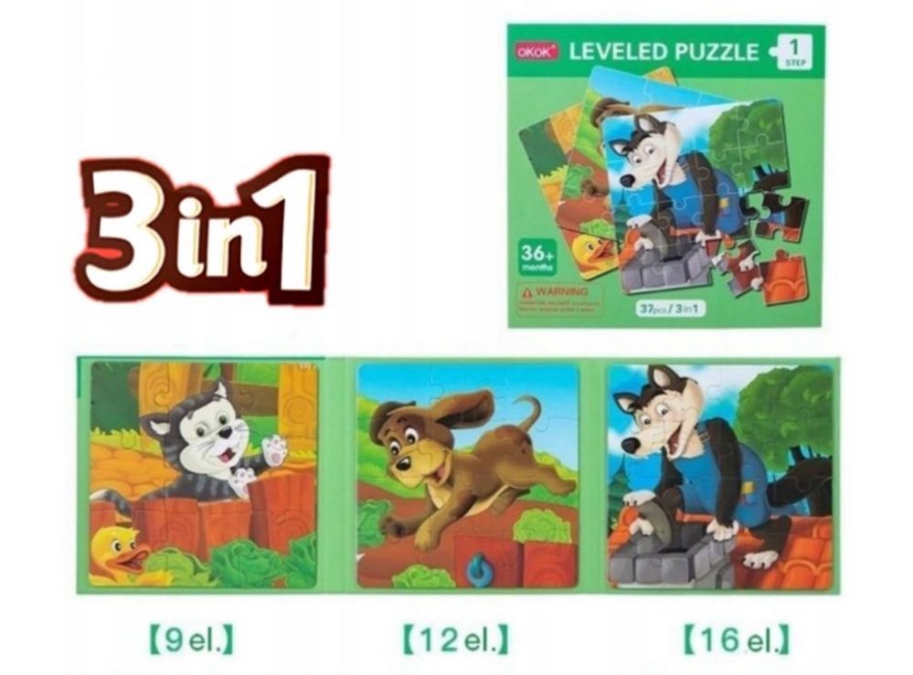 Magnetyczne puzzle 3w1