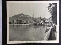 Lucerne - Vue sur la Ville et la Pilate.Estampa fotogr. monócromatica