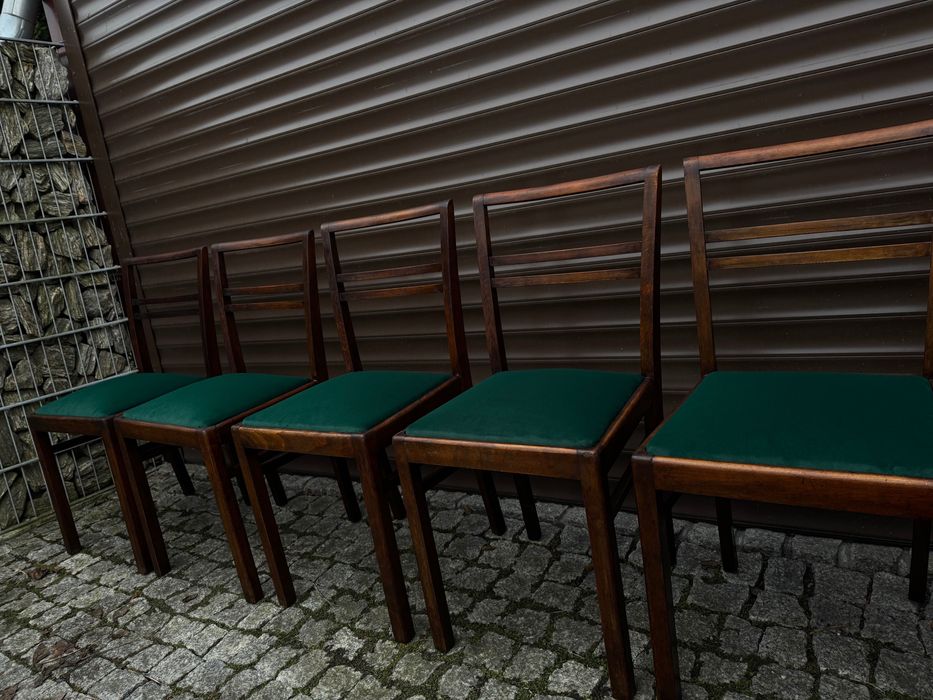 Krzesła PRL lata 50 w stylu ala Art Deco antyk 6 szt drewniane retro