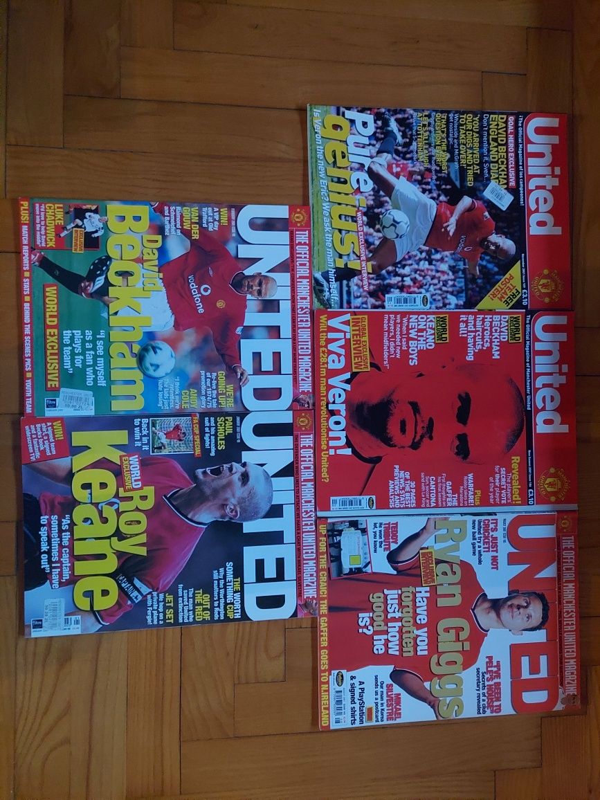 Manchester United - oficjalny magazyn klubu - 5 numerów z 2001 roku