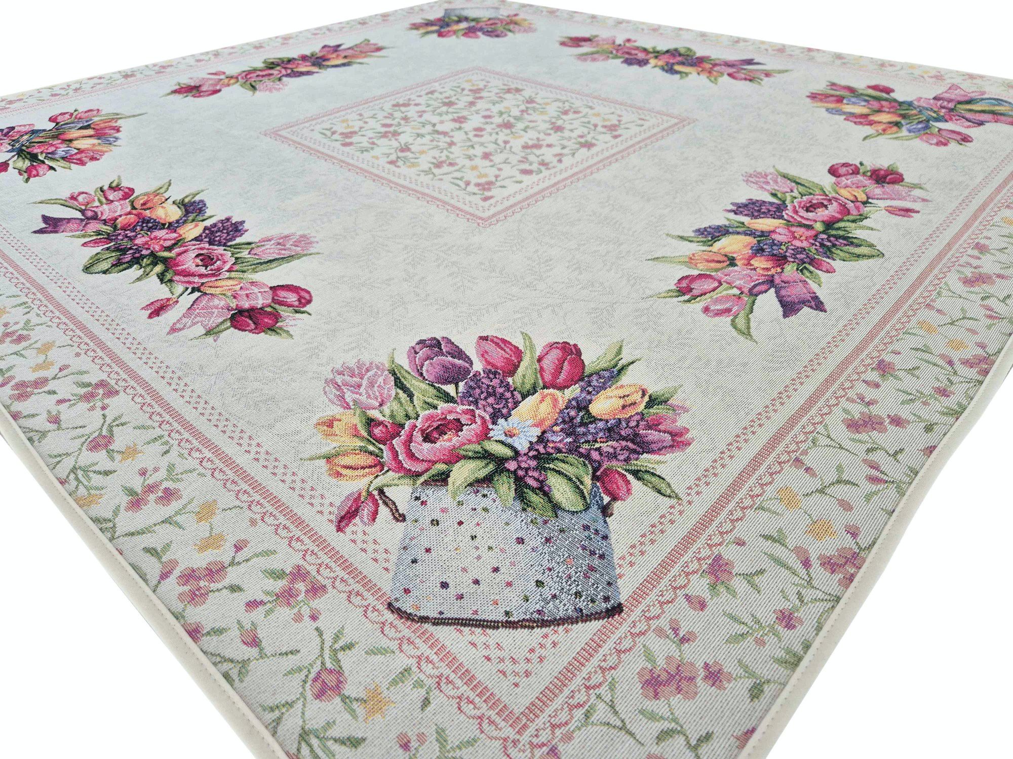 Obrus 100x100 cm V99 gobelinowy Tulipany
