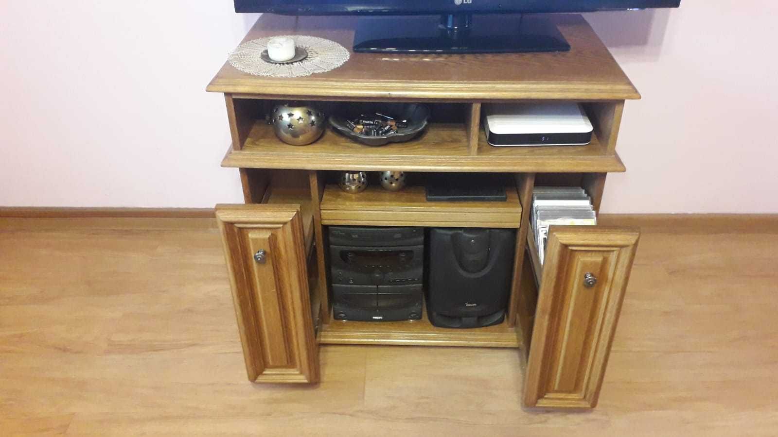 Dębowa szafka pod telewizor, lite drewno, vintage