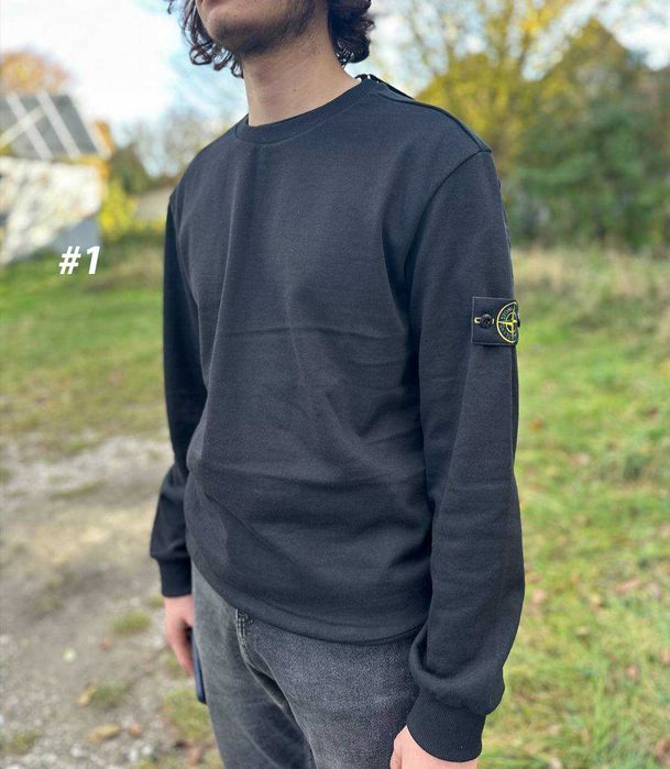 Стон Айленд черная кофта - Stone Island Свитшот мужской - С М Л ХЛ