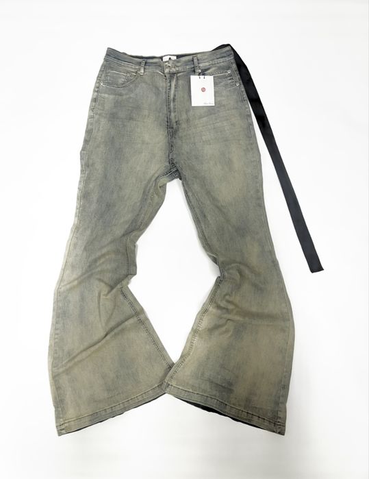 Штаны джинсы клеш flared Rick Owens washed dirty fit opium archive M-L