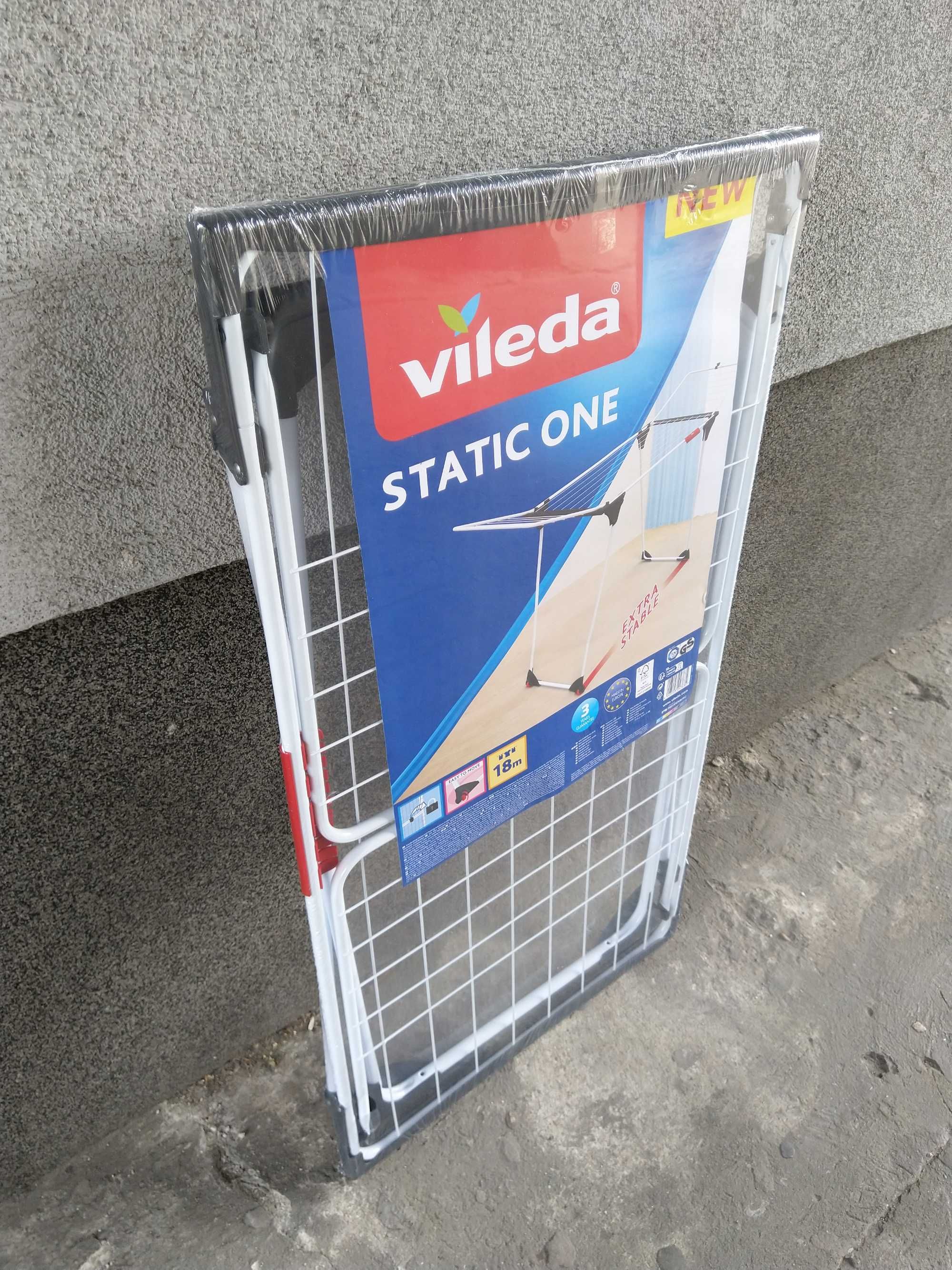 HIT Suszarka na bieliznę pranie ubrania STATIC ONE kółeczka + uchwyt