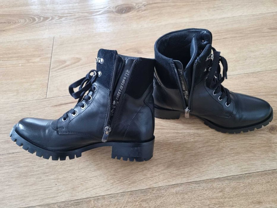 Glany botki_ trzewiki bikery WOJAS rozm.37 skóra