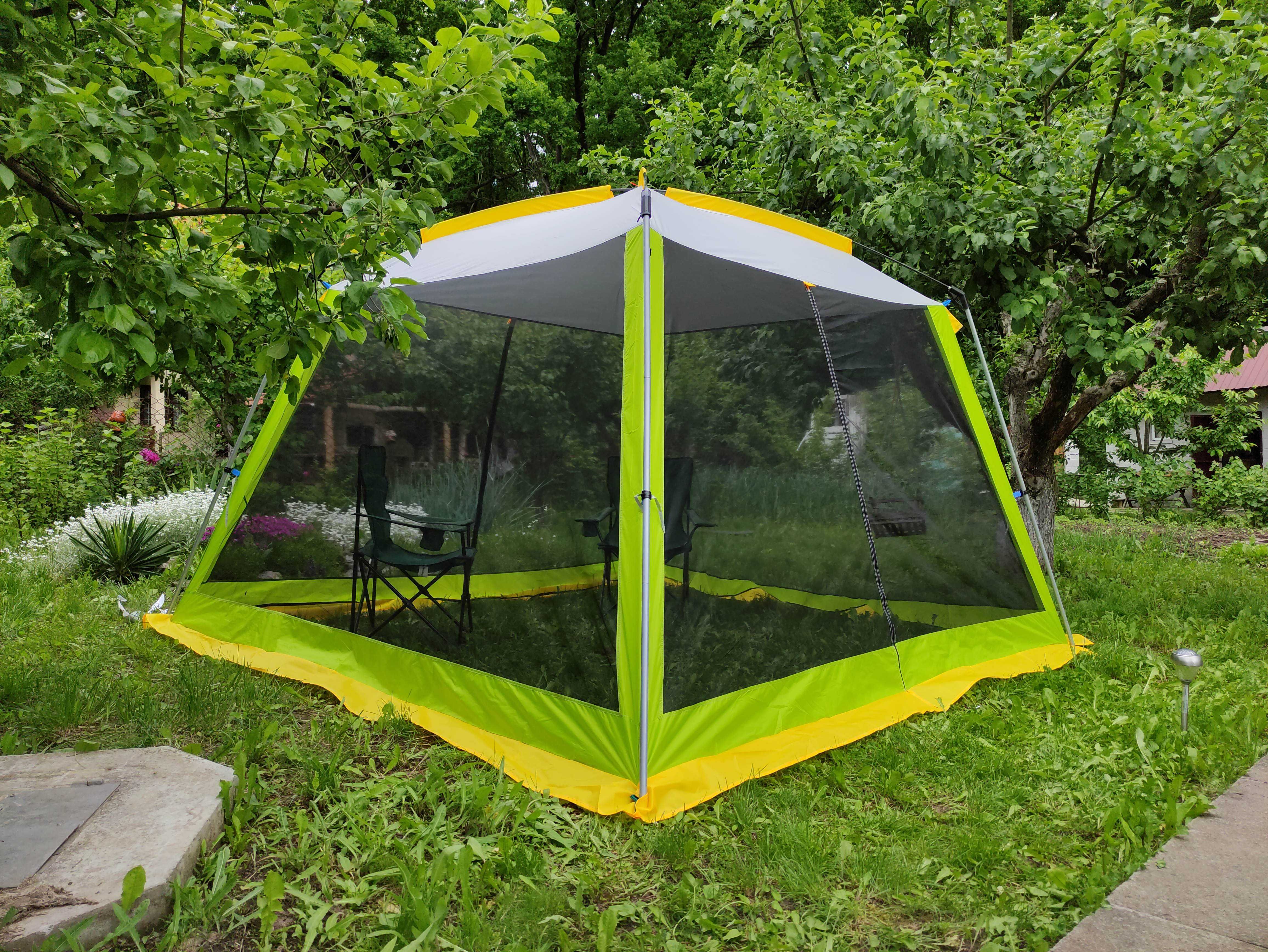 Шестиместная беседка палатка-шатёр 3*3*2,1м / 2 входа, москитная сетка