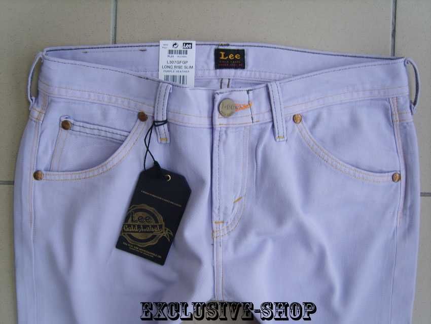 Jeansy Lee Long Purple spodnie damskie rurki W28 L33 pas 82 cm