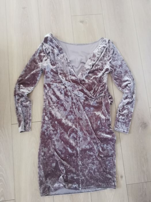 Welurowa aksamitna pluszowa sukienka ciążowa Asos roz 12 40 M/L