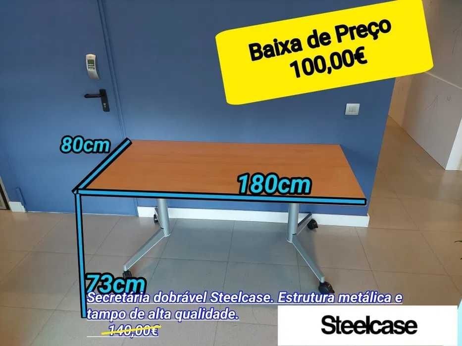 Secretária dobrável Steelcase 180x80x73cm ( mesa Reunião) Oportunidade