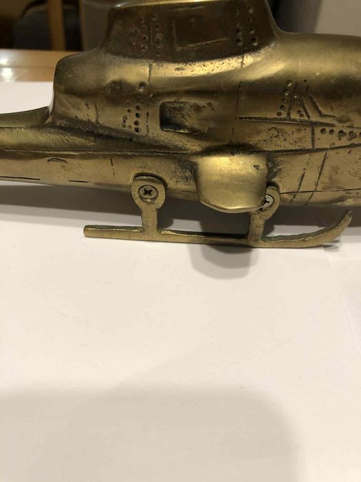 Zabytkowy,mosiężny helikopter USMC