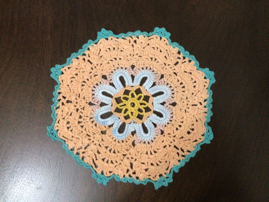 Салфетки вязаные крючком ручная работа 100% котон винтаж белые бежевые