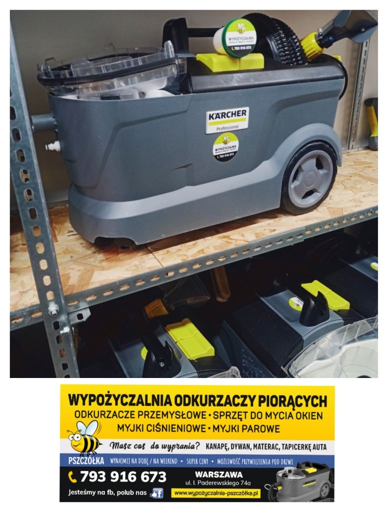 Wynajem Odkurzaczy Piorących Karcher 24h/Rembertów/Ząbki/Warszawa i ok