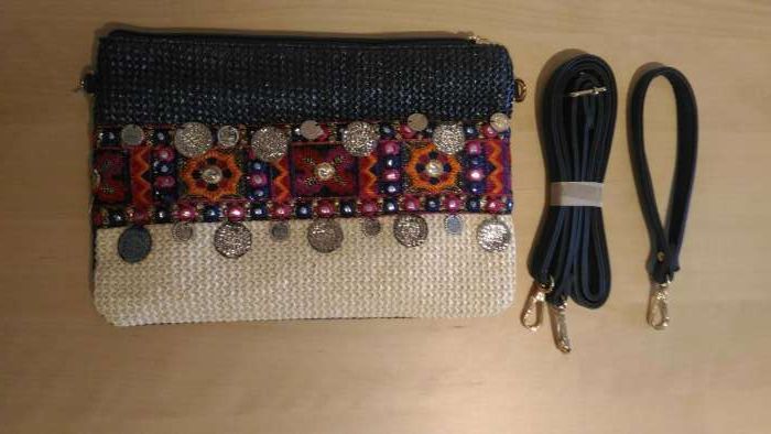 Clutch/Bolsa Tiracolo Rafia