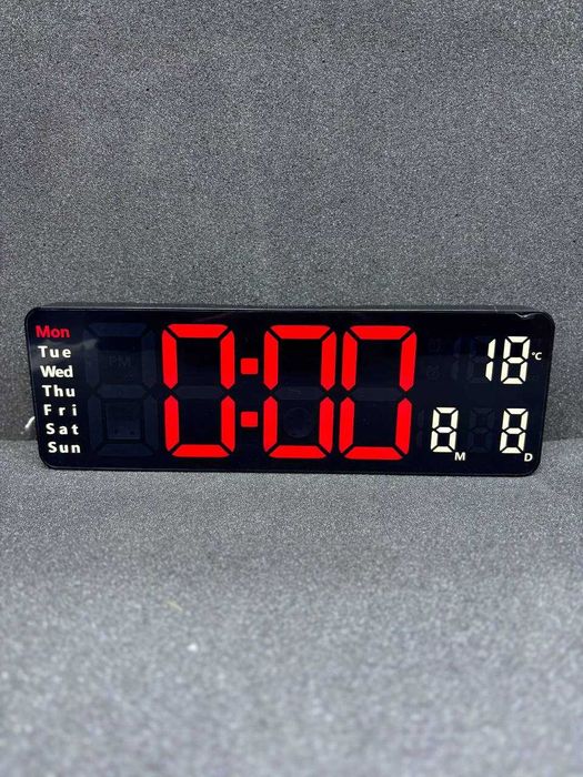 Цифровий настінний годинник з дистанційним керуванням (червоний)