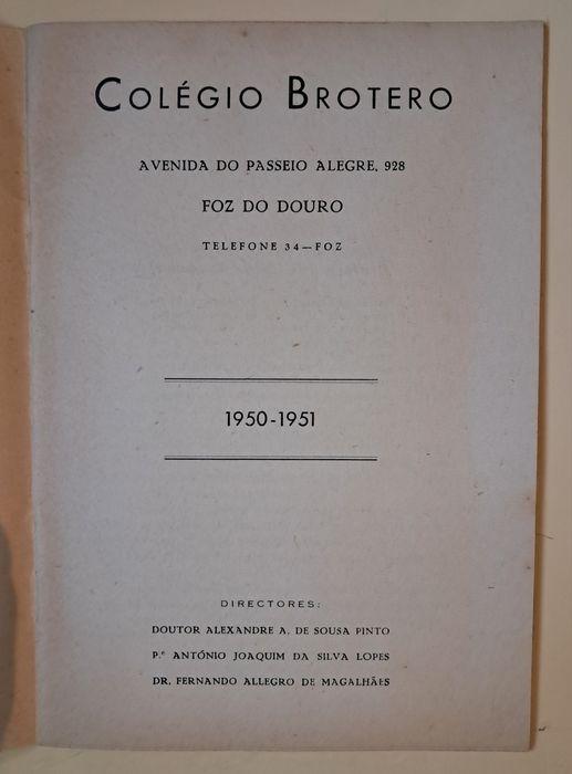 Caderno de apresentação e regulamento do Colégio Brotero-Foz Porto