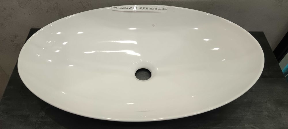 Umywalka nablatowa Marbel owalna 46,5x33x11