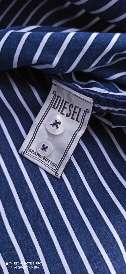 Diesel oryginalna granatowa koszula w paski  rozmiar  M