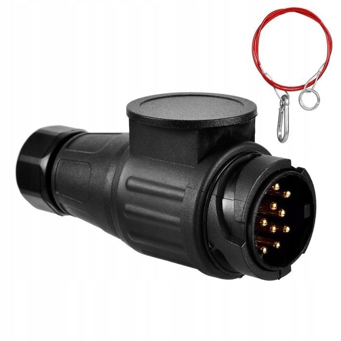 Wtyczka 13 Pin do haka holowniczego 12V +linka zabezp.