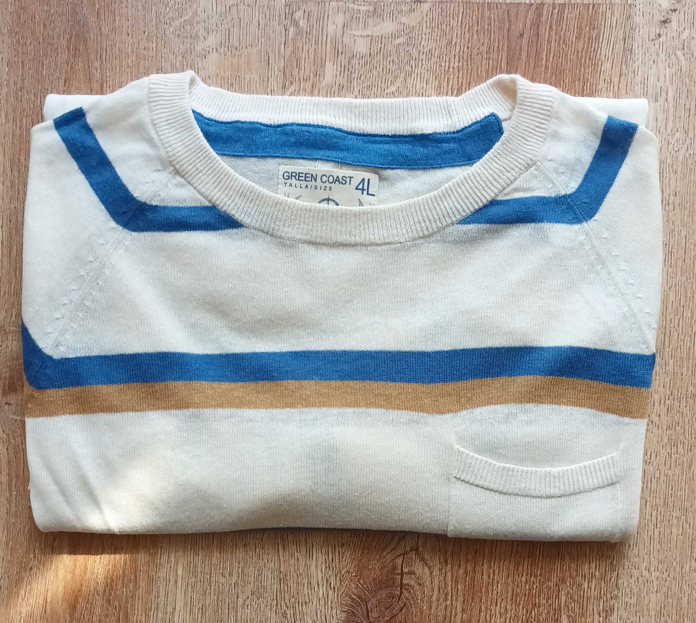 Męski sweter Green Coast len z bawełną