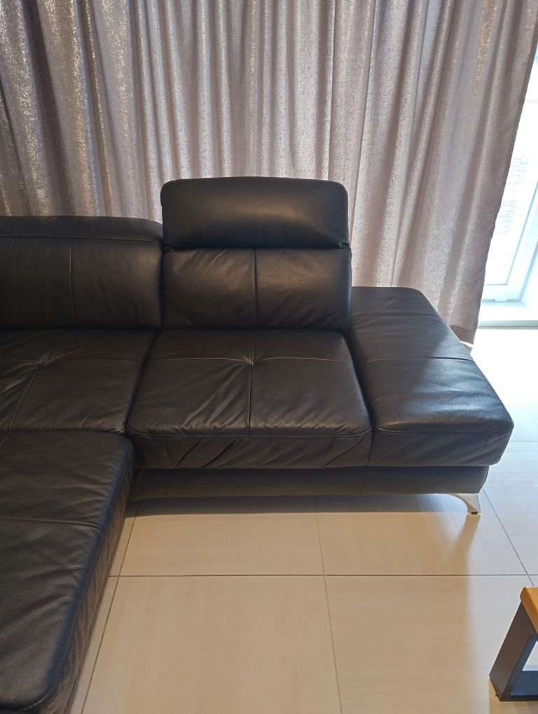 // Sofa Narożnik Elektryczny 100% Naturalna Skóra Gala Collezione //