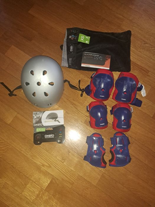 Kask i ochraniacze na deskorolkę,  hulajnogę, Oxelo, Decathlon