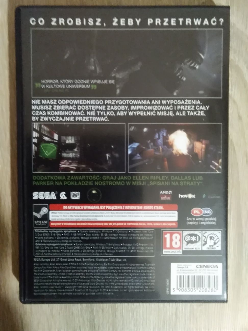 gra "Alien. Isolation" Edycja Nostromo. Na PC.