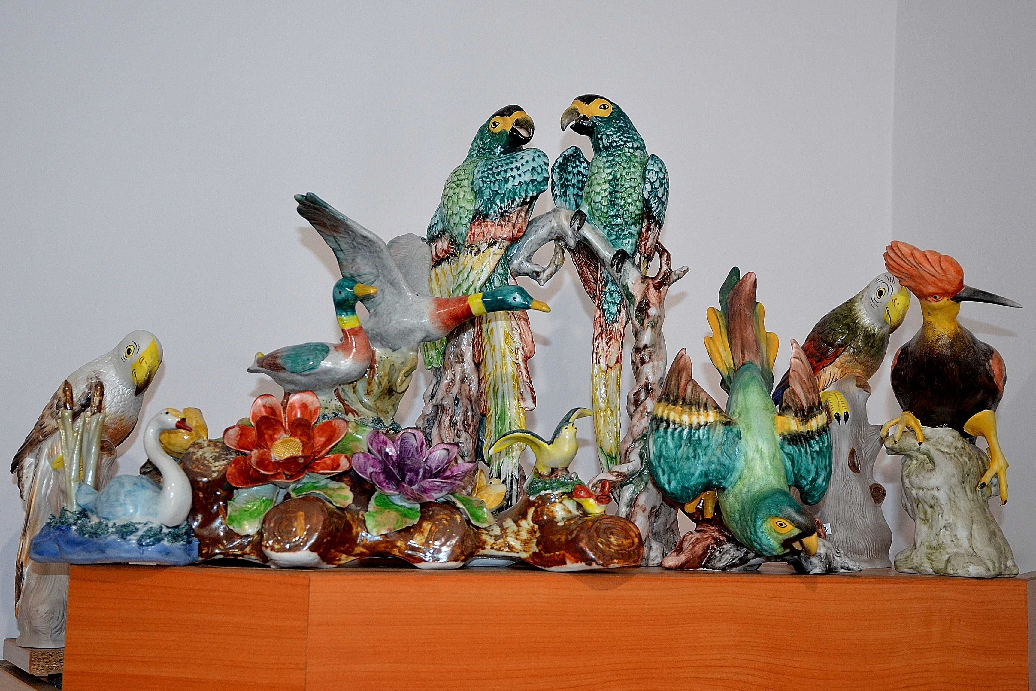 Porcelana Roceram Dzikie kaczki Ptaki wodne figura 46cm do kolekcji