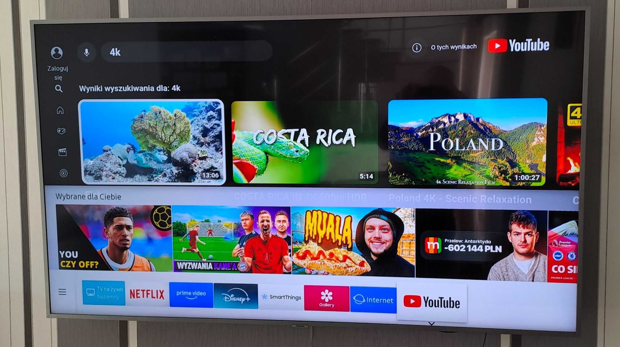 65 calowy TV Samsung Smart UHD TV UE65NU7452
