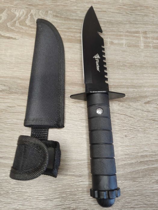Nóż taktyczny Rambo 28cm | Stała głownia, piła pokrowiec cordury N1863