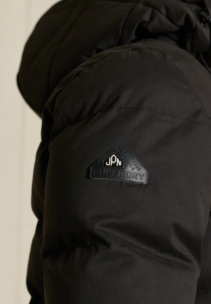 Kurtka zimowa, parka z kapturem czarna Superdry L