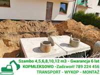 Szamba betonowe zbiorniki na szambo 4,6,8,10,12m z WYKOPEM Trzcianka