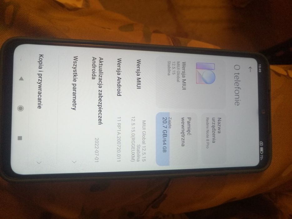 Smartfon Xaomi Redmi Note 8 PRO. Igła.