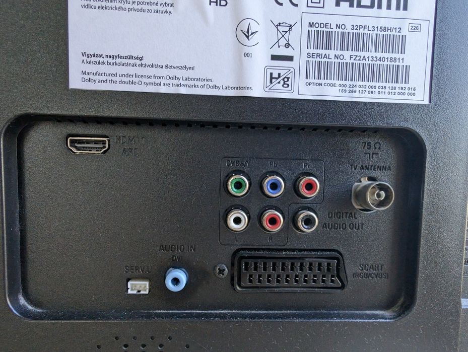 Telewizor Philips 32PFL3158H/12 + tuner WIWA dvbt2 HEVC