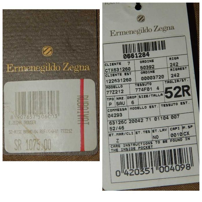Льняные брюки классического кроя ERMENEGILDO ZEGNA. Size 52R IT.