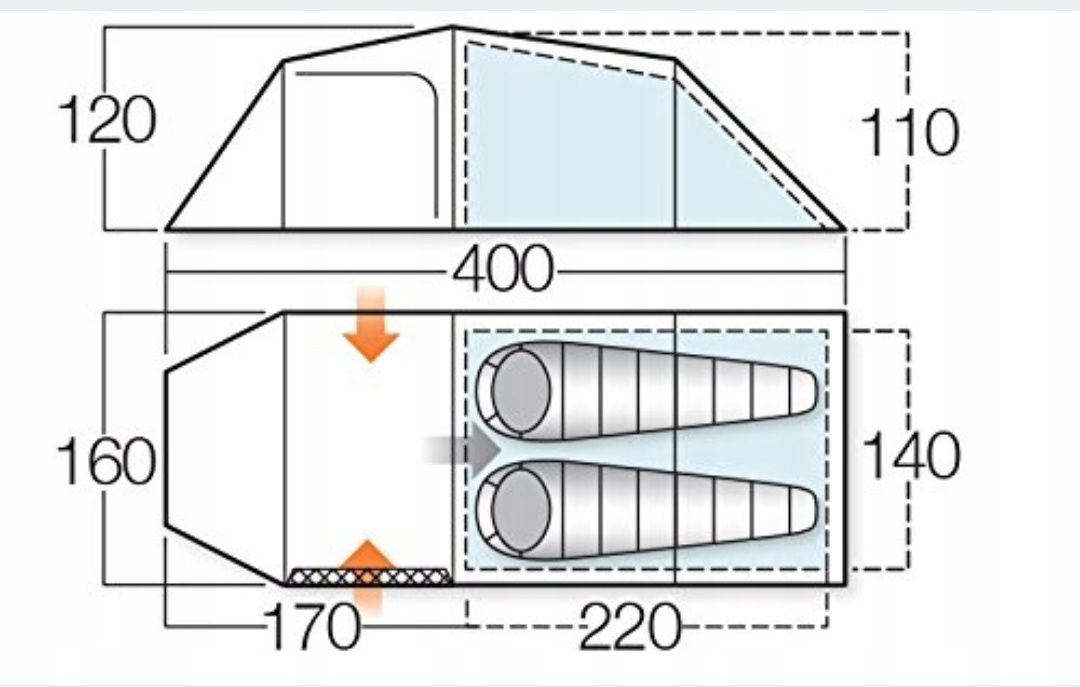 Super cena Namiot 2 osobowy Vango Venture 250 Gwarancja duży przedsion