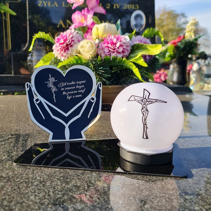 Solarny znicz LED STATUETKA NA CMENTARZ GRÓB DUŻA wieczna lampka