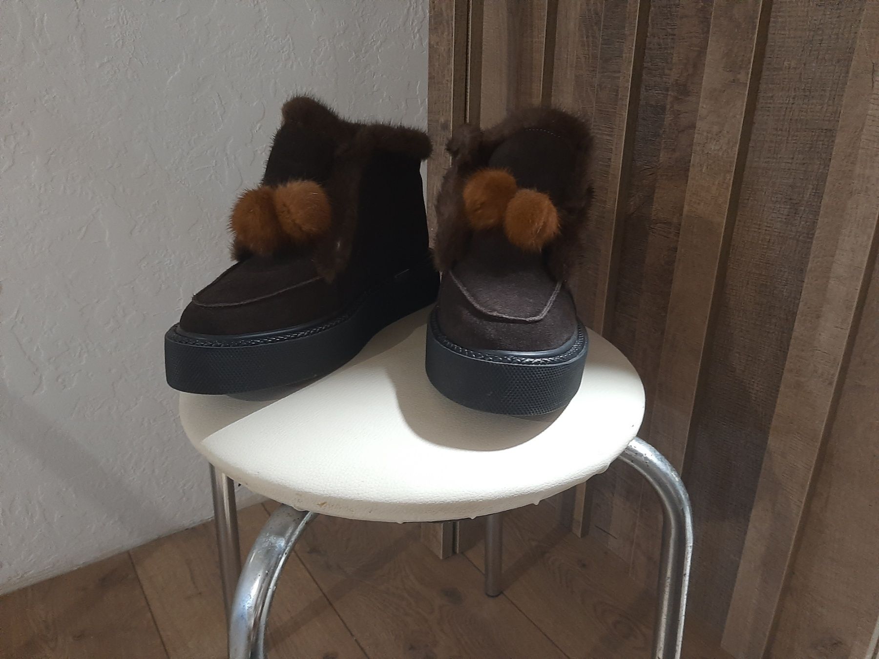 Зимние лоферы с цигейкой