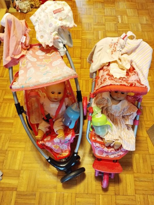 Wózek dla lalek z lalką w komplecie