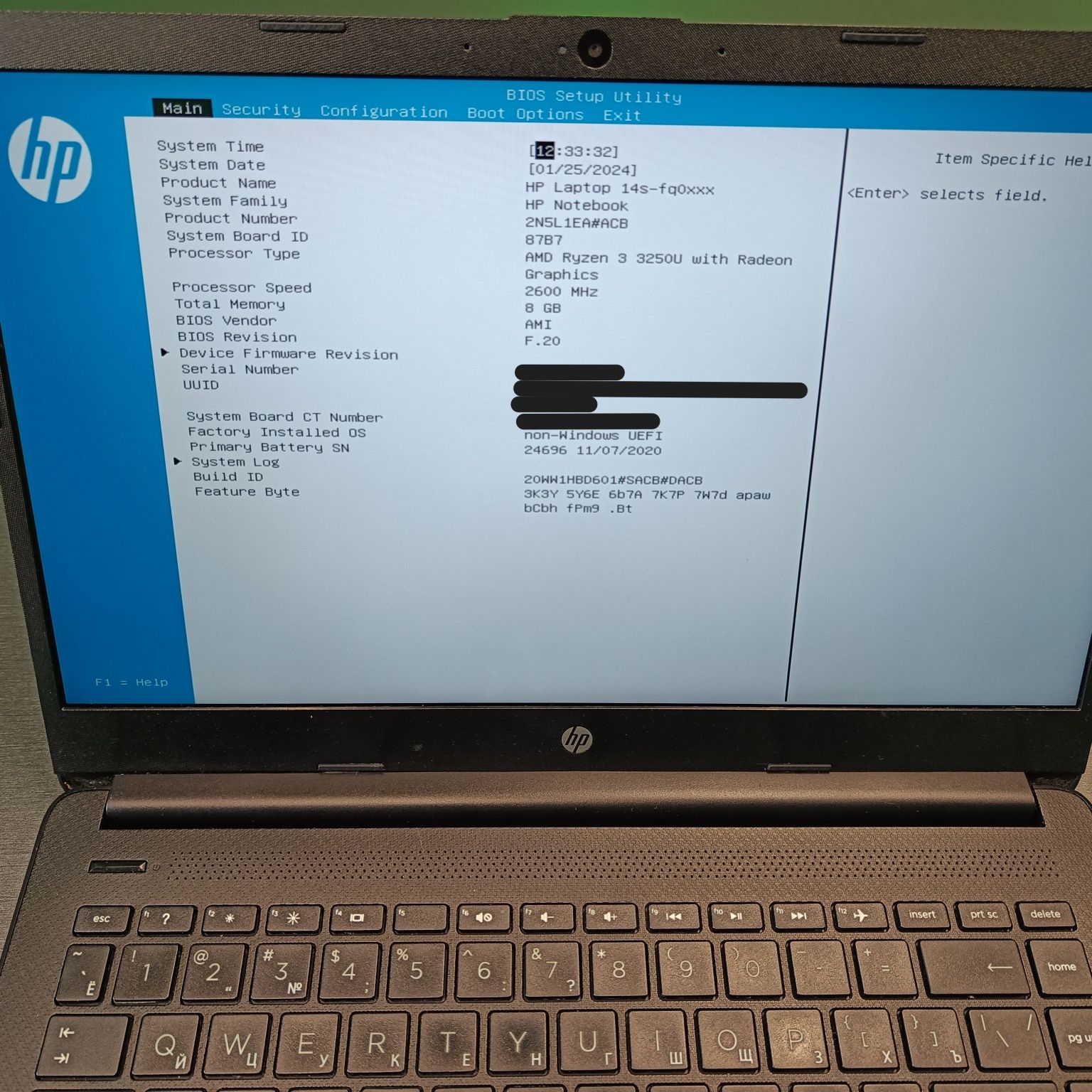 Ноутбук HP 14s-fq0061ur (2N5L1EA)