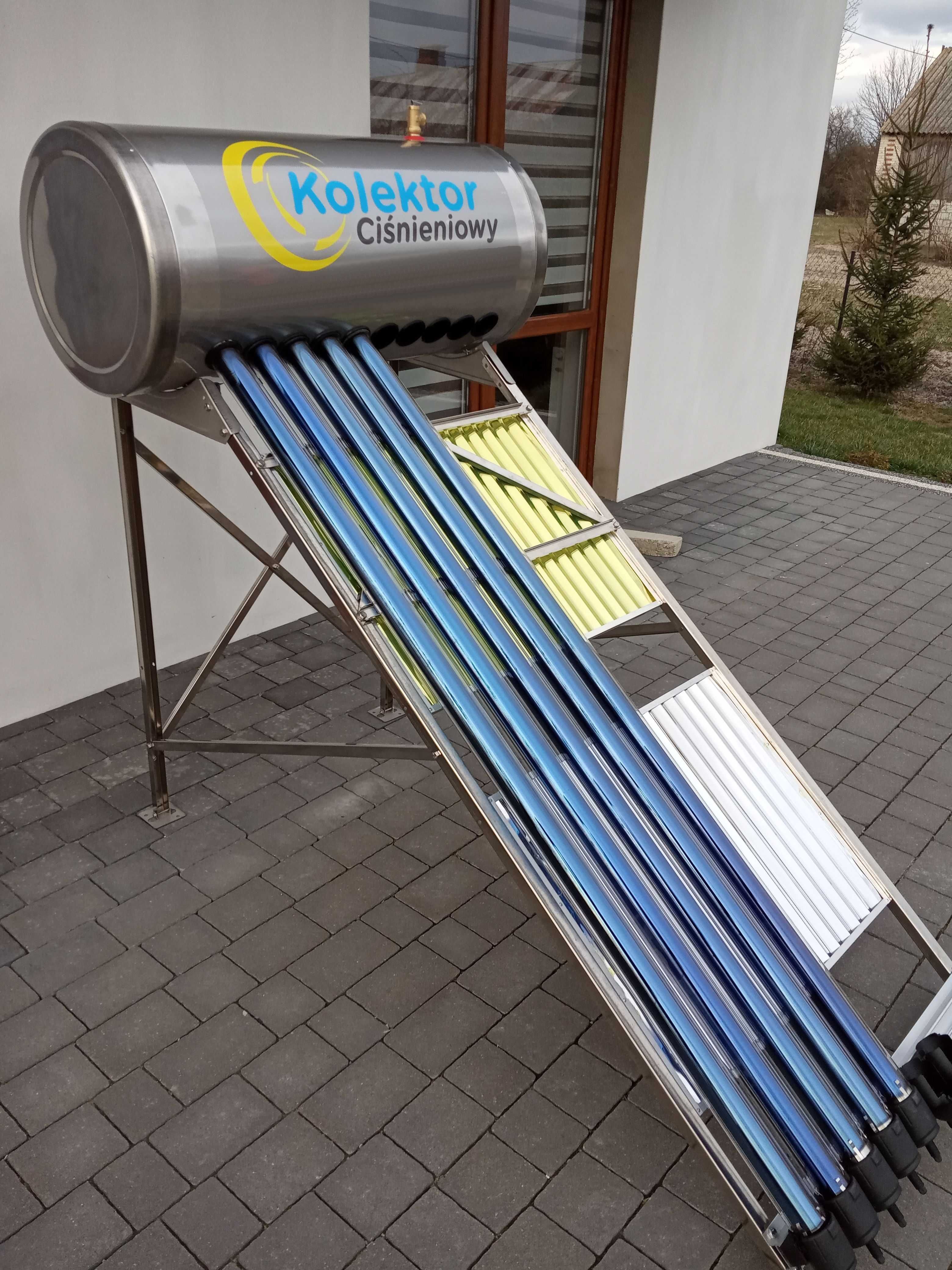 Kolektor Słoneczny Ciśnieniowy 150L 15 rur HeatPipe +lustro NIERDZEWNY