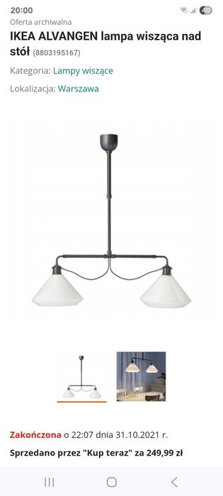 Lampa żylandor ikea